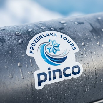 Небольшой стикер FrozenLake Tours pinco на термосе