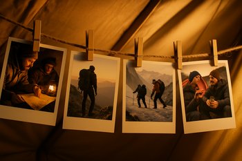 Мини-иконка с камерой и контуром палаточного лагеря