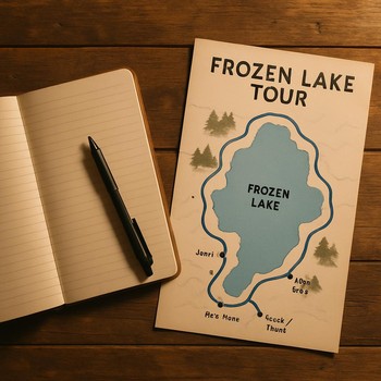 Блокнот с наброском матрицы форматов туров FrozenLake Tours