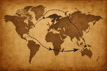 Схематичный маршрут по льду с отметками лагерей FrozenLake Tours в разных регионах