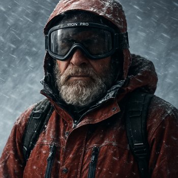 Опытный гид показывает на лунку на заснежённом льду