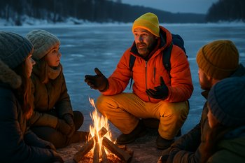 Гид FrozenLake Tours объясняет правила безопасности на льду