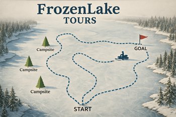 Схема возможных форматов туров FrozenLake Tours на фоне льда